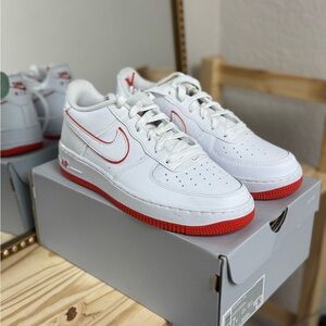Nike Kids White and Red Sneakers